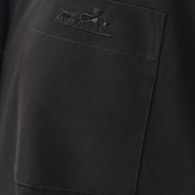 (W) HERMES Gaun Solid Color dengan Kerah Dasi Lengan 3/4. H4E0501DV02 Cheap (W) HERMES Gaun Solid Color dengan Kerah Dasi Lengan 3/4. H4E0501DV02