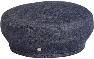 (Women) HERMES Solid Denim Cotton Beret Hat H22107N-6058 (Women) HERMES Solid Denim Cotton Beret Hat H22107N-6058