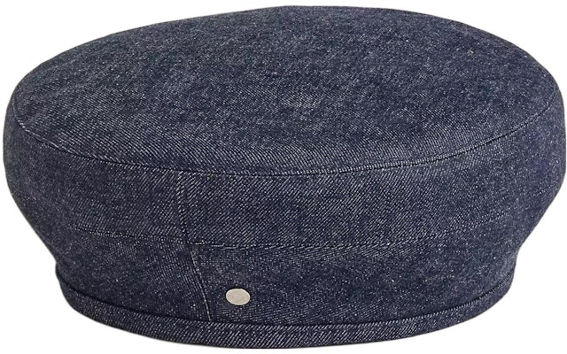 (Women) HERMES Solid Denim Cotton Beret Hat H22107N-6058 Order (Women) HERMES Solid Denim Cotton Beret Hat H22107N-6058