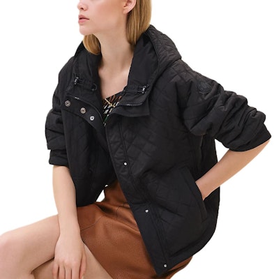 (Women) HERMES Solid Quilted Long Sleeve Zip-Up Hoodie Jacket - Black H5E0161DK5H Buy (Women) HERMES Solid Quilted Long Sleeve Zip-Up Hoodie Jacket - Black H5E0161DK5H