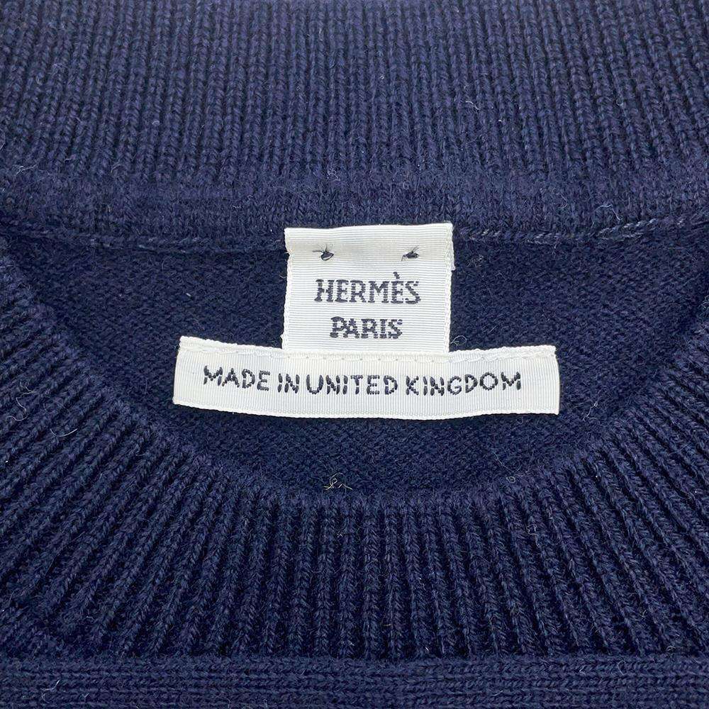 Purchase (Women) HERMES  Solid Ribbed Cashmere Crewneck Sweater Purple. H4H2602D13D