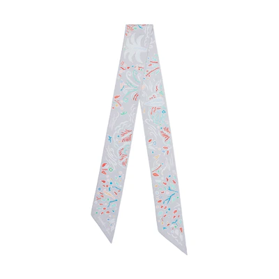 (Women) HERMES Spring Island Twilly Scarf Multicolor Silk Accessory H063755S-02