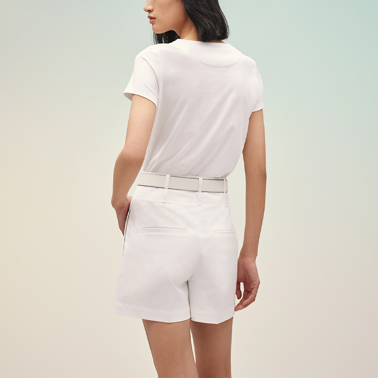 (Women) HERMES  SS22 White Graphic Print Crewneck Casual T-Shirt H2E4613DU90 圖 5