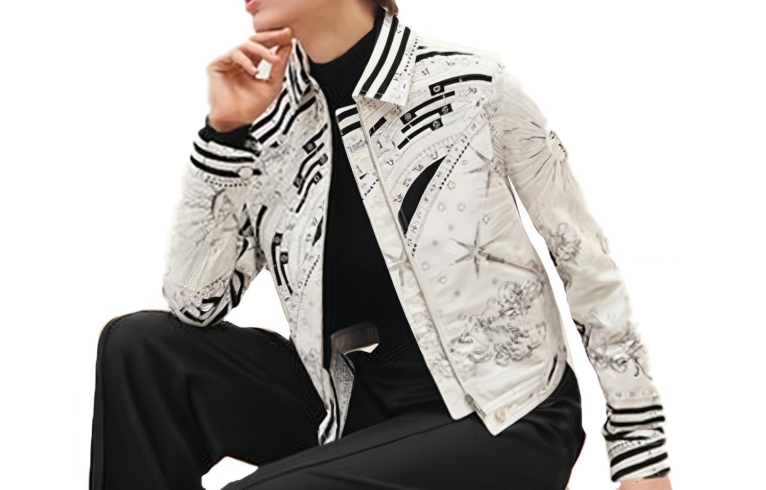 Order (Women) HERMES  Striped Print Long-Sleeve Jacket Multi-color H3H0258DU02