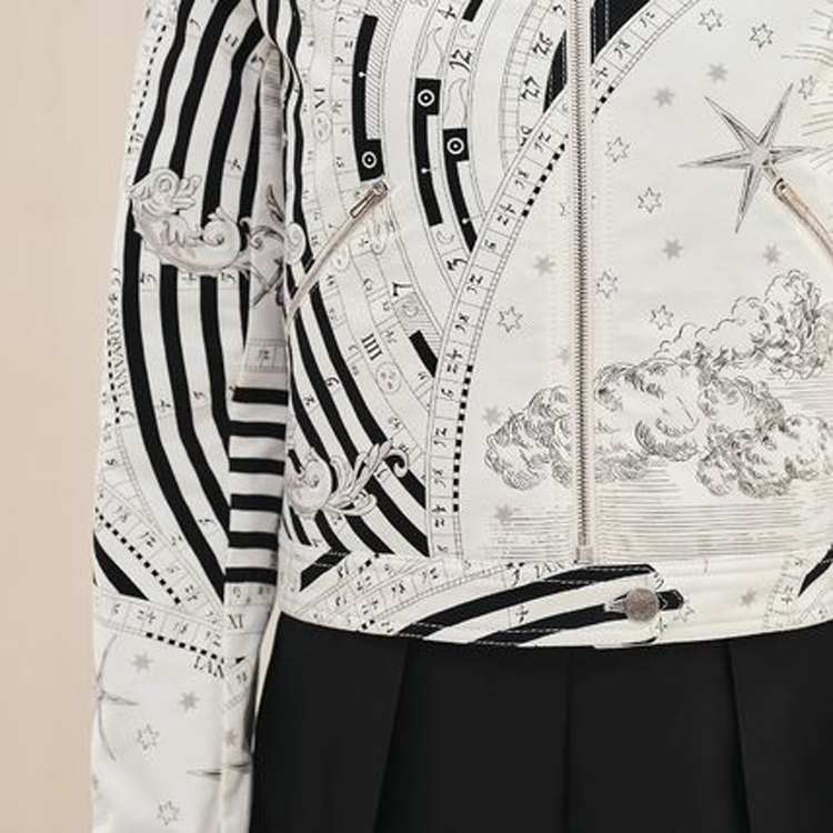 Purchase (Women) HERMES  Striped Print Long-Sleeve Jacket Multi-color H3H0258DU02