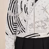 Purchase (Women) HERMES Striped Print Long-Sleeve Jacket Multi-color H3H0258DU02