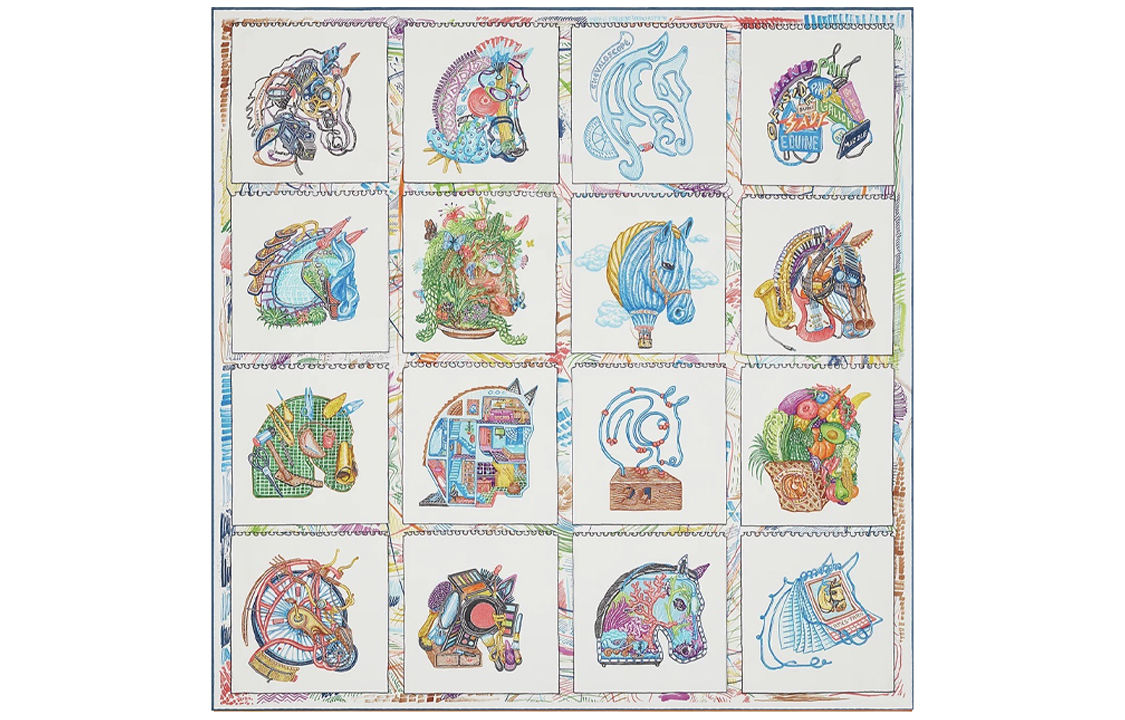 (Women) HERMES  Stylish Minimalist Horse Prism Silk Scarf. H003913S 07 圖 2