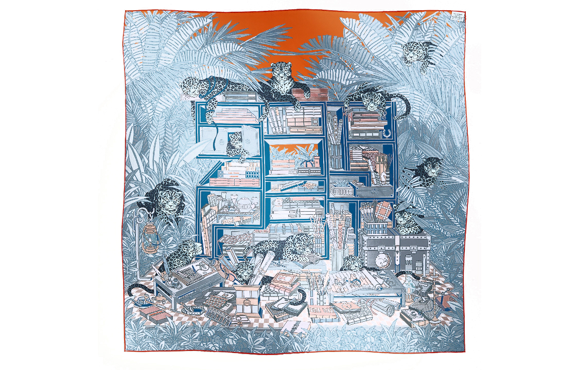 (Women) HERMES "Twelve Leopards" Print Silk Scarf Multicolor for Women. H904042S 01 圖 3