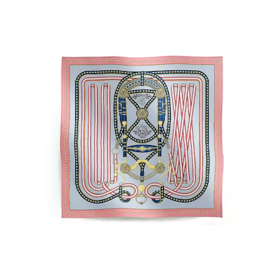 (Women) HERMES Twill Print Silk Scarf in Pink H893778Sv03
