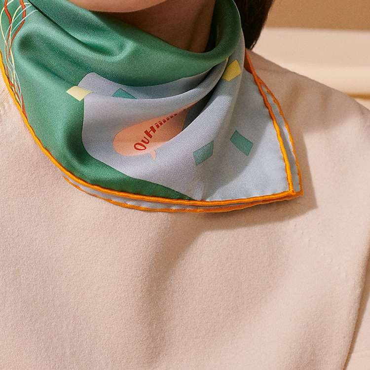 (Women) HERMES  Twilly Scarf "Perfect Match" Hand-Rolled Silk Multicolor H894115S05 圖 3