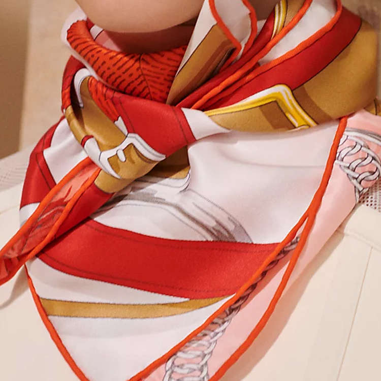 (Women) HERMES  Twilly Scarf with Interwoven Belt Design - Multicolor. H983256Sv10 圖 3