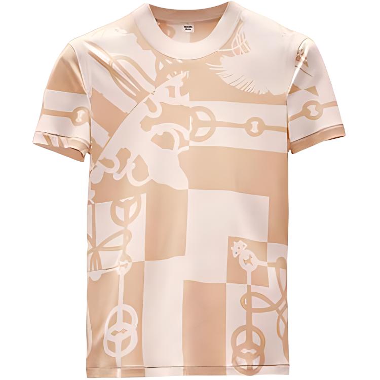 (Women) HERMES  Two-Piece Set Khaki Crewneck Top and Bottom H2E0601DX9138