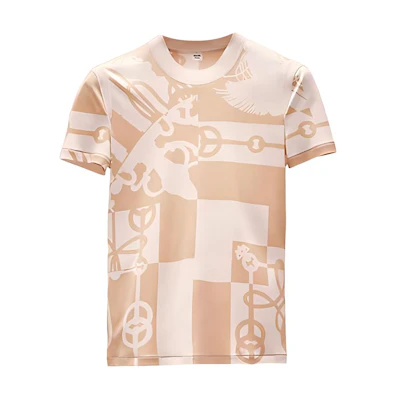 (Women) HERMES Two-Piece Set Khaki Crewneck Top and Bottom H2E0601DX9138
