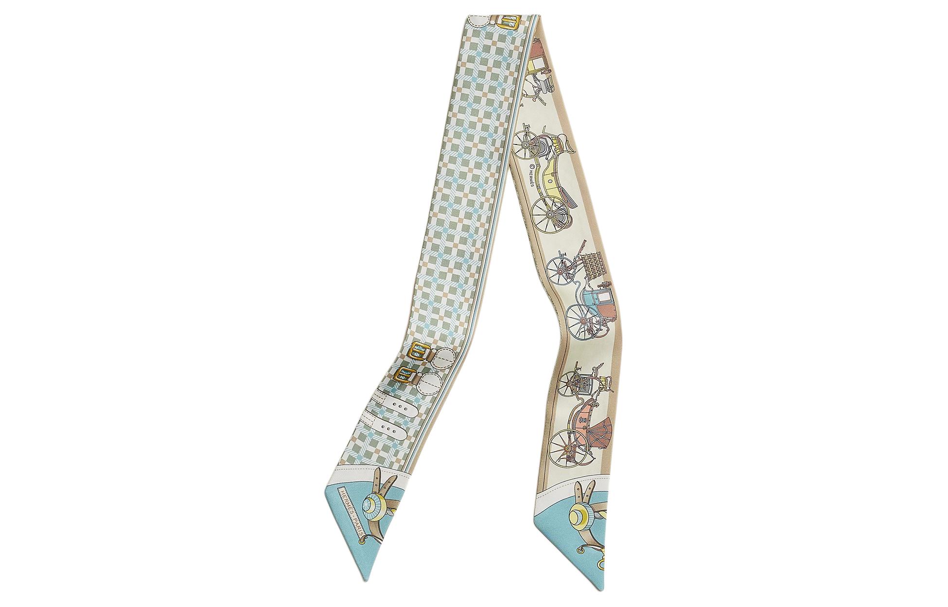 (Women) HERMES  Watch Carriage Print Silk Scarf Multicolor. H064108Sv11