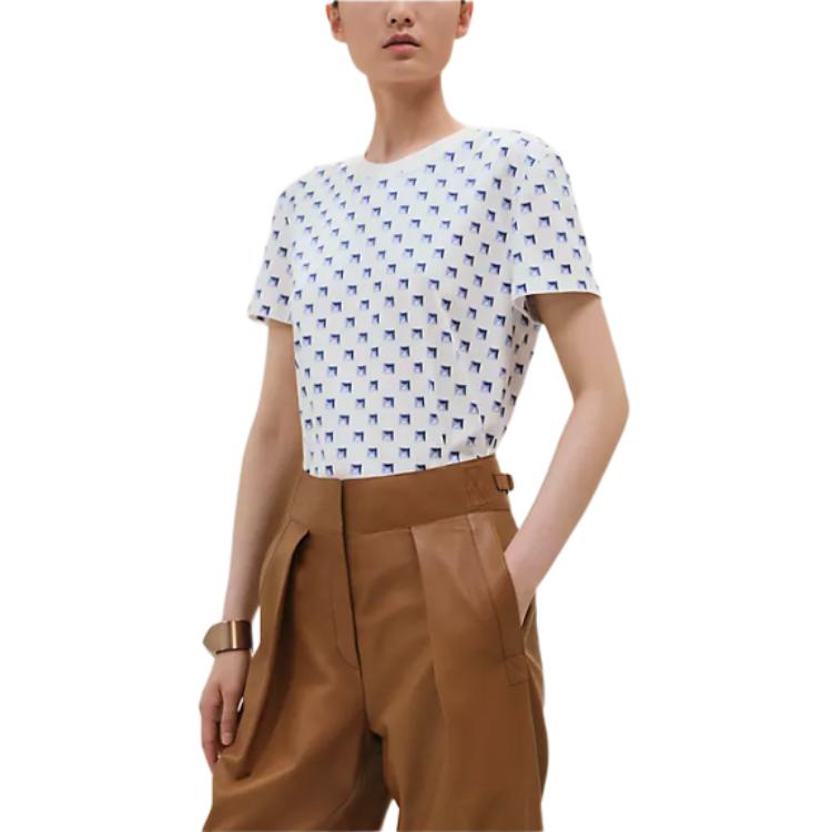 (Women) HERMES  White Crewneck Short-Sleeve Regular Fit T-Shirt. H5E4637DGDE