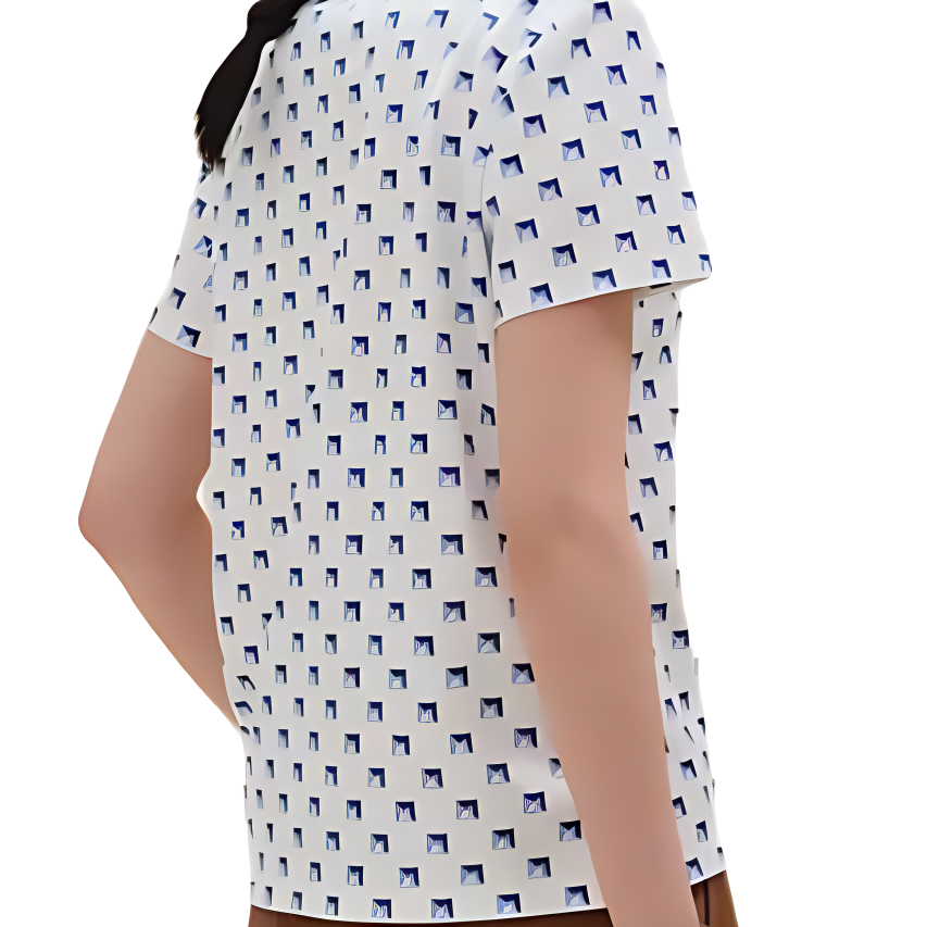 Details for (W) Camiseta Blanca HERMES de Cuello Redondo Manga Corta Ajuste Regular. H5E4637DGDE