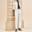 Lookbook (Women) HERMES White Denim Jacket with Embroidered Pattern and Single Button Closure H4E0258DNA3