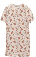 (Women) HERMES White Graphic Print Short-Sleeve Dress. H1H4503DD90 (Women) HERMES White Graphic Print Short-Sleeve Dress. H1H4503DD90