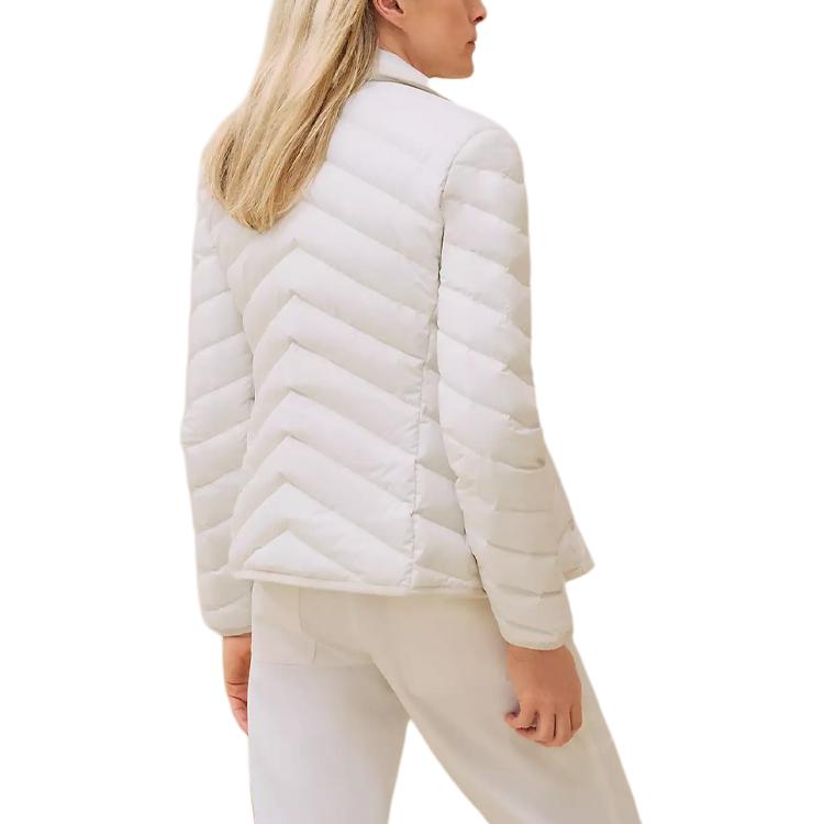 Lookbook (Women) HERMES  White Quilted Badge Slim Fit Long Sleeve Jacket FW24. H4H0168DRTL