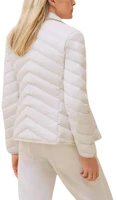 Lookbook (Women) HERMES White Quilted Badge Slim Fit Long Sleeve Jacket FW24. H4H0168DRTL