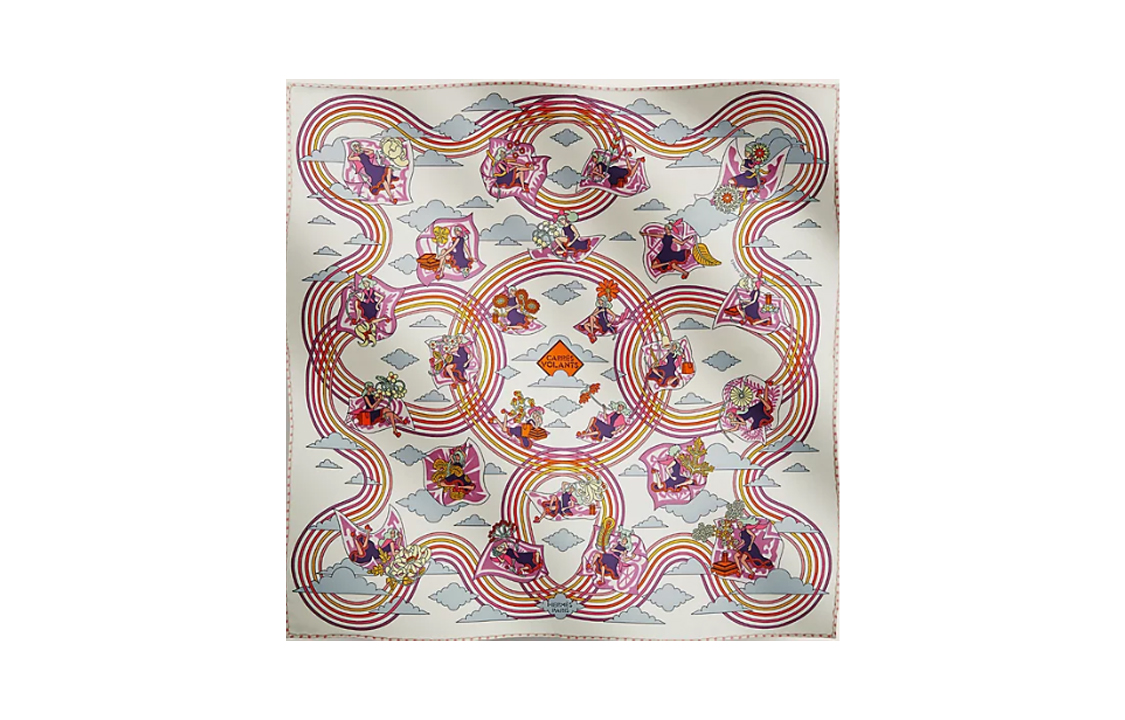 (Women) HERMES  White Silk Twill Scarf H893849S-09