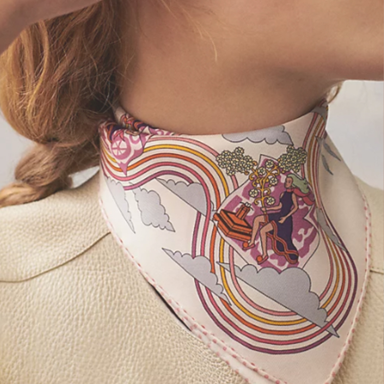 (Women) HERMES  White Silk Twill Scarf H893849S-09 圖 3