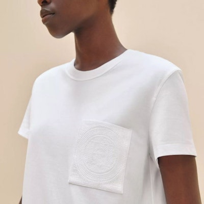 (Women) HERMES White Solid Color Pocket Casual Short Sleeve Dress. H4E4515DA90 Shop (Women) HERMES White Solid Color Pocket Casual Short Sleeve Dress. H4E4515DA90