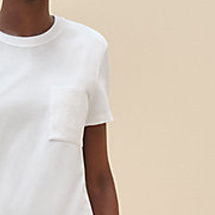 Details for (Women) HERMES  White Solid Color Pocket Casual Short Sleeve Dress. H4E4515DA90