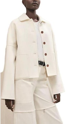 (Women) HERMES White Solid Color Single-Breasted Jacket H3H0102DAA334 Purchase (Women) HERMES White Solid Color Single-Breasted Jacket H3H0102DAA334