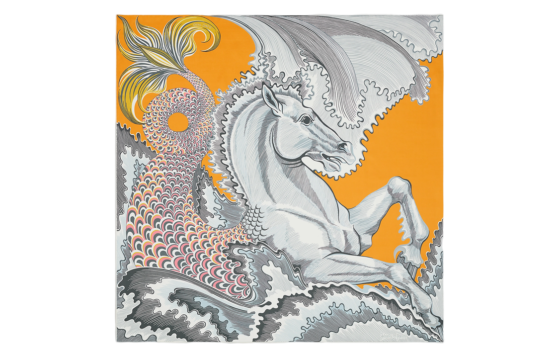 (Women) HERMES  Yellow Double-Sided Printed Silk Scarf H903963S 08 圖 3