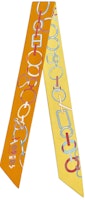 (Women) HERMES Yellow Fashion Scarf with Printed Design. H063951S 01 (Women) HERMES Yellow Fashion Scarf with Printed Design. H063951S 01