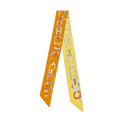 (Women) HERMES Yellow Fashion Scarf with Printed Design. H063951S 01