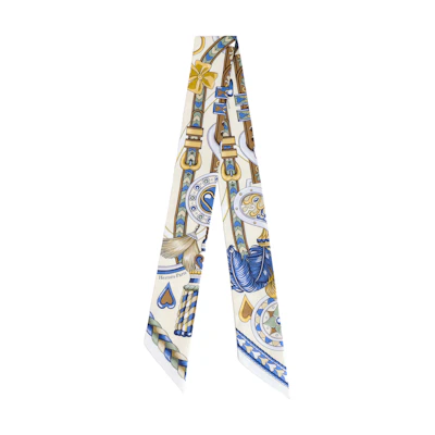 (Women) HERMES Yellow Jacquard Pattern Silk Scarf H064090S 09