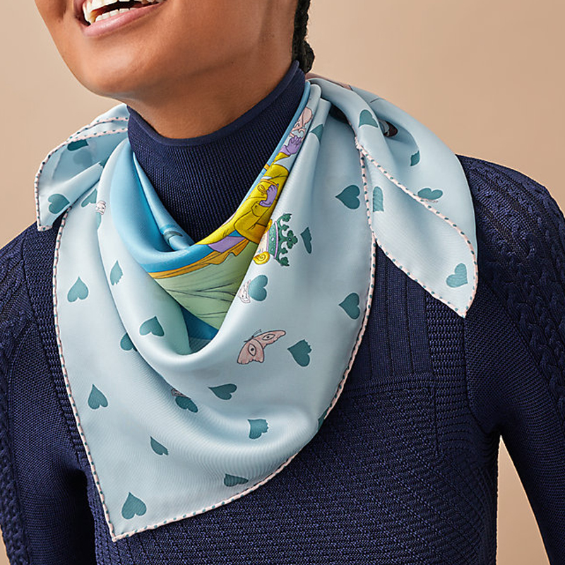 (Women) HERMES Afternoon Tea Scarf Women Blue H983782S-06 圖 3