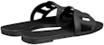 (W) Sandal HERMES Aloha 'Fesyen Kulit Hitam' H201157Z--02