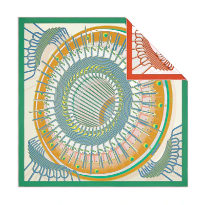 (Women) HERMES Alternateur Reversible Print Silk Scarf for Women - Multicolor H901544S 17