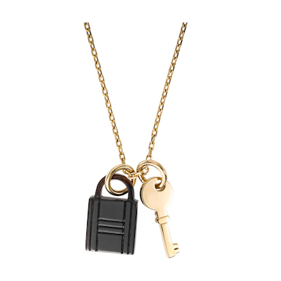 (Women) HERMES Amulette Brass Padlock Key Pendant Necklace for Women H057027FD00