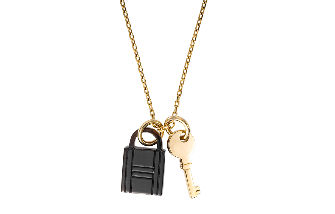 (Women) HERMES Amulette Brass Padlock Key Pendant Necklace for Women H057027FD00 圖 2