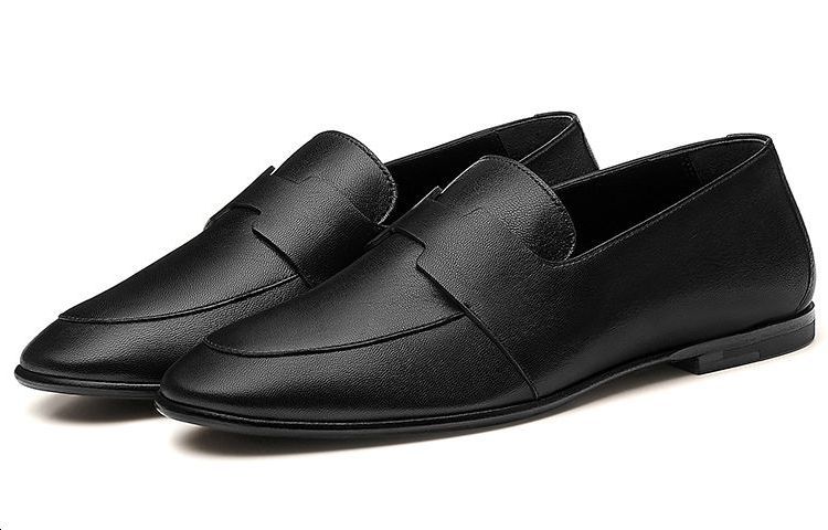 Lookbook HERMES愛馬仕 Ancora 簡約 舒適 平底樂福鞋 女士休閒單鞋 女款 黑色