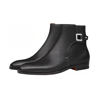 (W) HERMES Ankle Boot 'Black Leather Fashion'