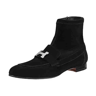 (W) HERMES Ankle Boot 'Black Zipper Fashion'