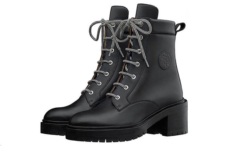 Lookbook 愛馬仕 時尚經典牛皮及踝靴 女款 黑色