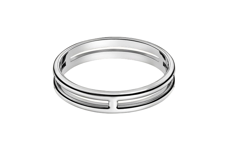 Order (W) HERMES Arianne Minimalist Cincin Emas Putih 18K Wanita. H119834B00053