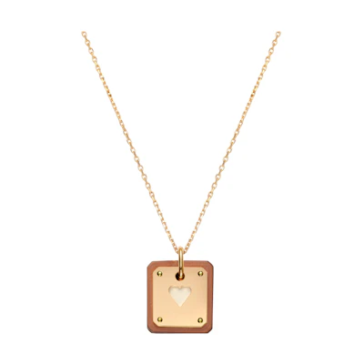 (Women) HERMES As de Coeur Small Calfskin Necklace with Gold Tone for Women. H081865CC37
