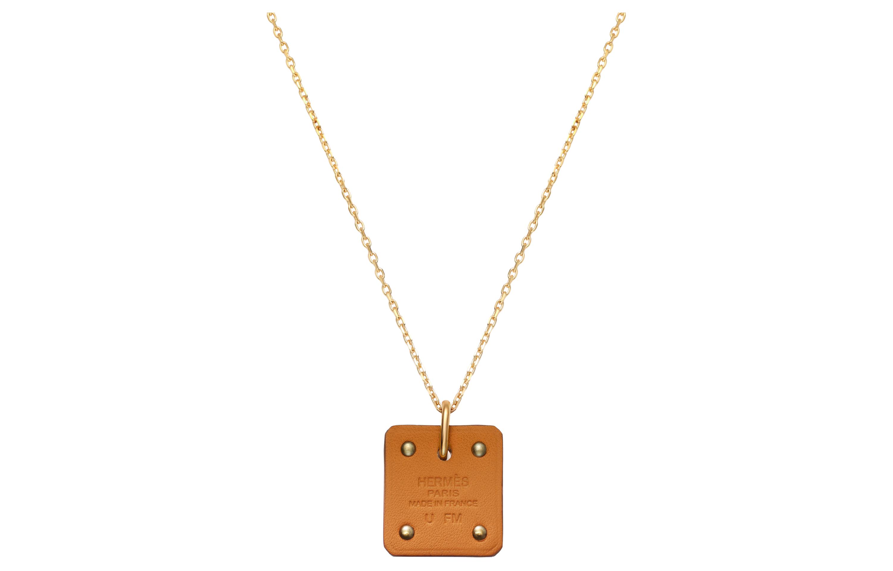 (Women) HERMES As de Coeur Small Calfskin Necklace with Gold Tone for Women. H081865CC37 圖 3