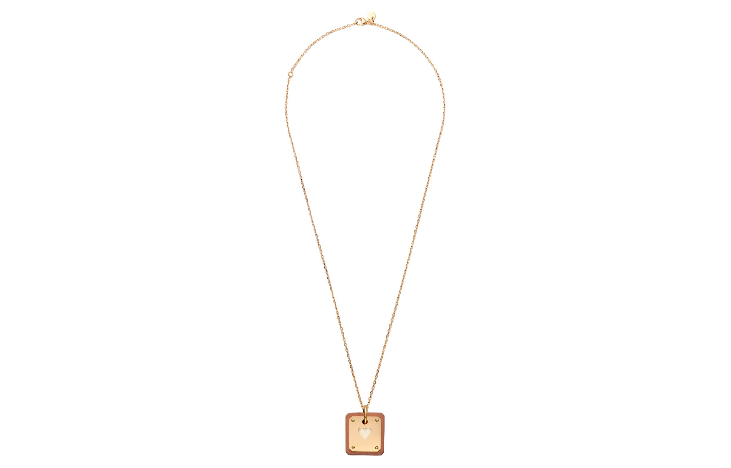 (Women) HERMES As de Coeur Small Calfskin Necklace with Gold Tone for Women. H081865CC37 圖 4