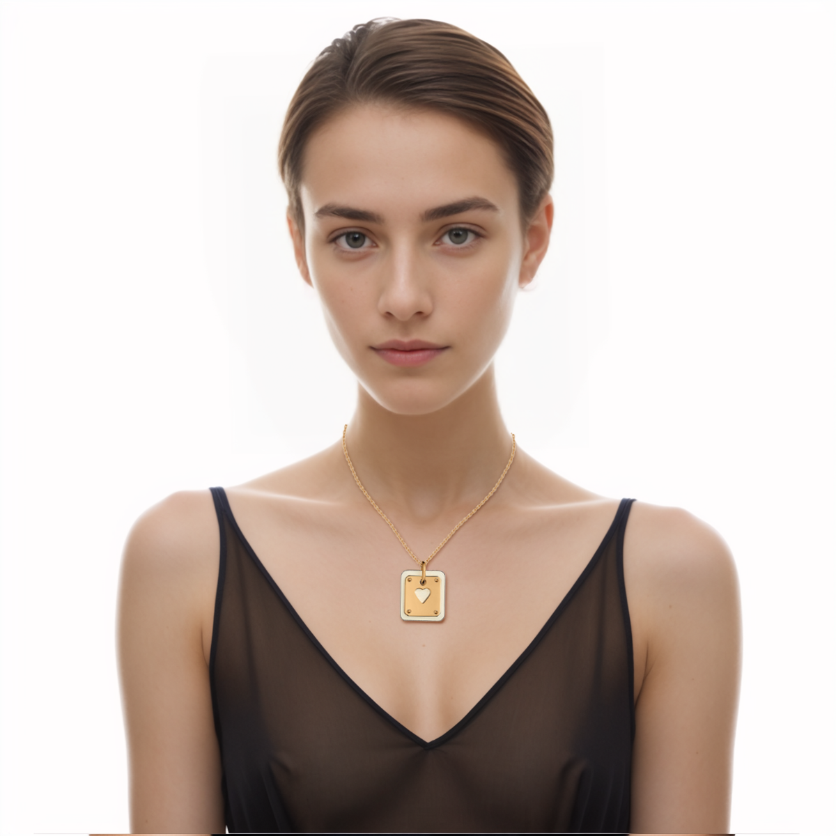 (Women) HERMES As de Coeur White Gold Calfskin Necklace for Women H081865CCI2 圖 5