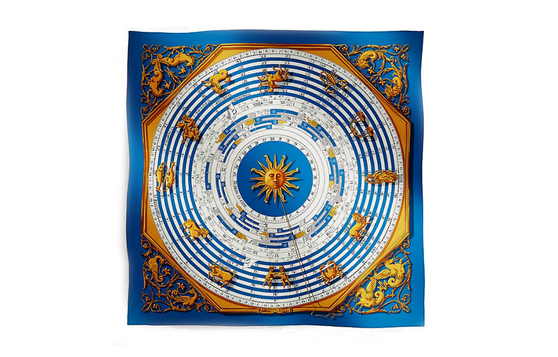 (Women) HERMES Astrologie Silk Scarf  Collection - Blue H001387SF53 圖 2