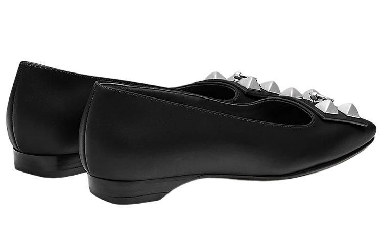 Shop (W) HERMES Bailarinas 'Cuero Negro' H212025Z-02