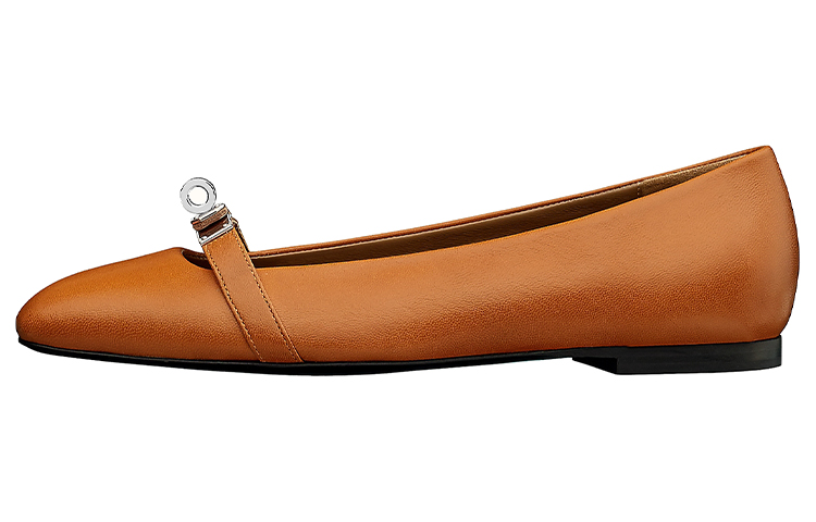 (W) HERMES Bilbao 'Hazel Brown Ballet Flat'